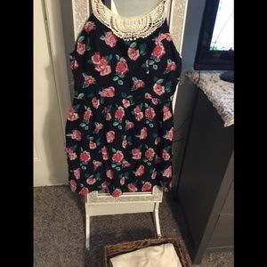 Floral dress white lace xl